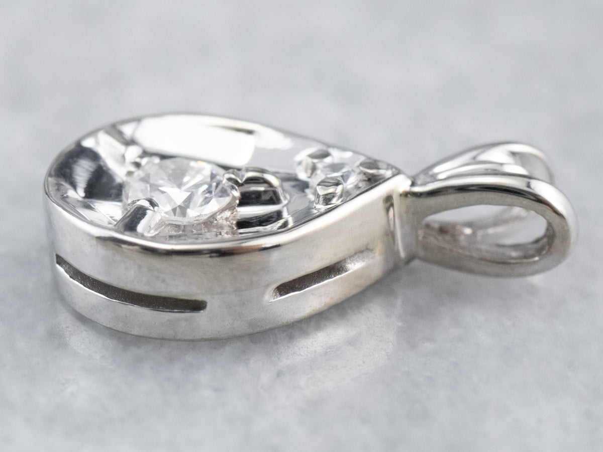 Diamond White Gold Teardrop Pendant