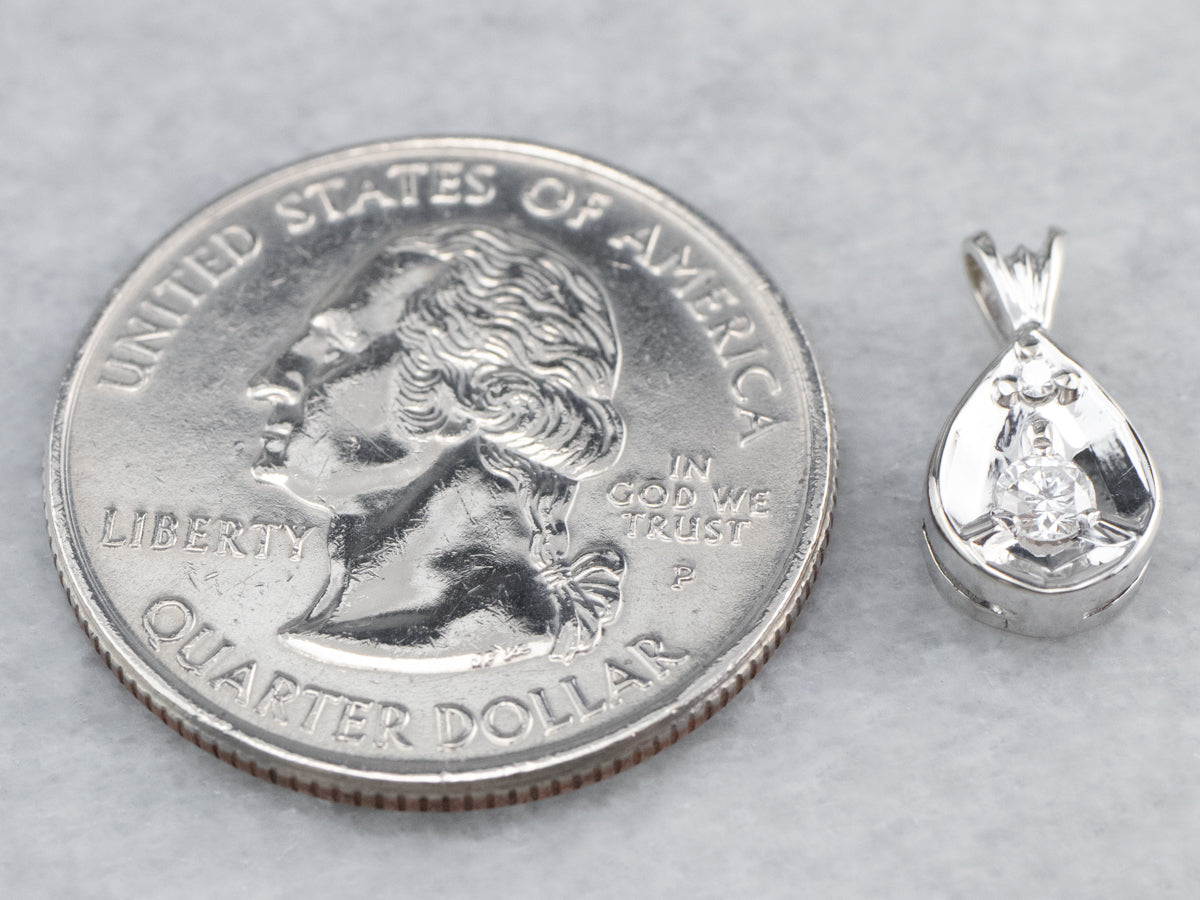 Diamond White Gold Teardrop Pendant