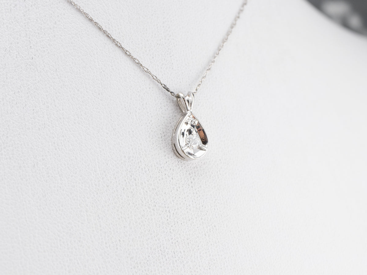 Diamond White Gold Teardrop Pendant