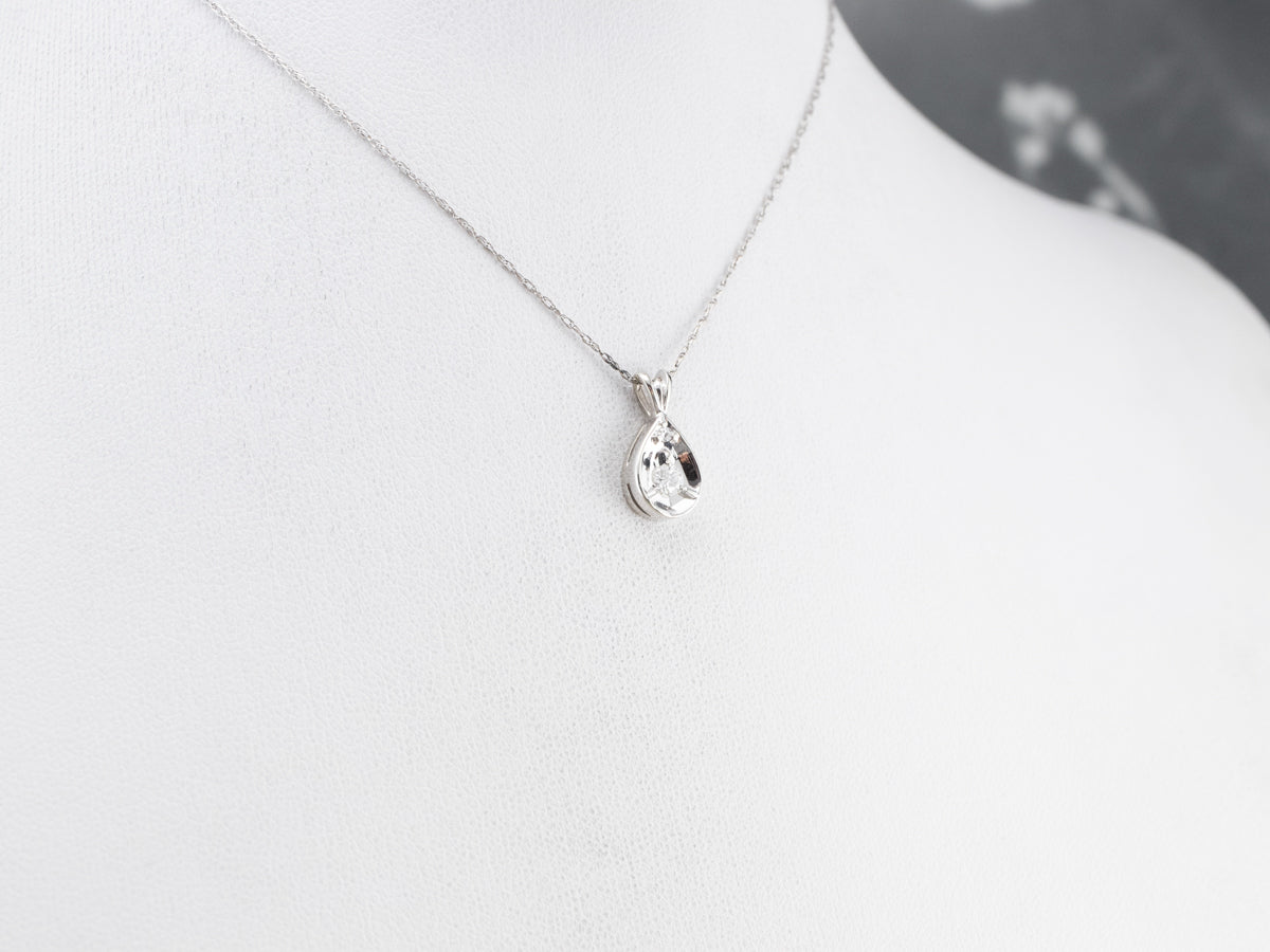 Diamond White Gold Teardrop Pendant