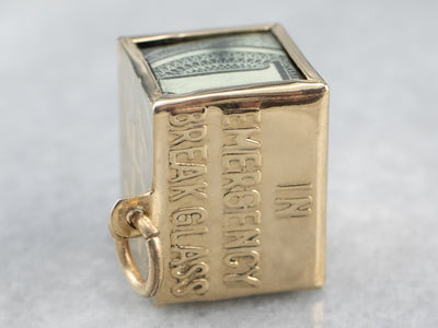 Vintage Mad Money Box Gold Charm