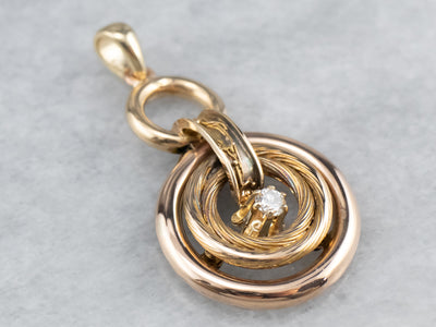 Diamond Gold Hoop Drop Pendant