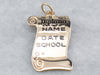 Vintage Enamel Diploma Gold Charm