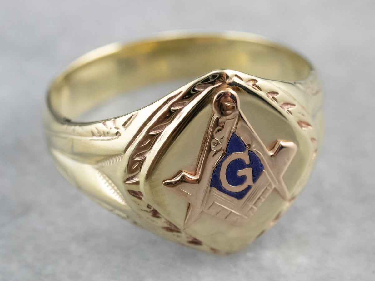 Masonic Lodge Ring Freemason Accepted Men Stainless Gold G Square 7-14 Gift  | eBay