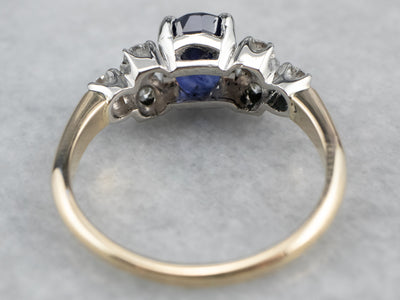 Sapphire Diamond Platinum Gold Engagement Ring