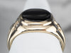 Retro Black Onyx Diamond Gold Ring