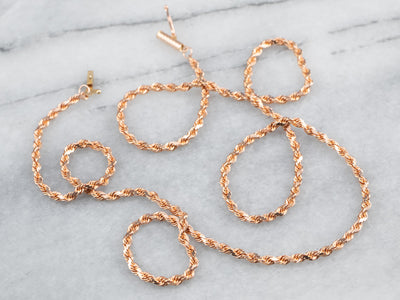 14K Rose Gold Rope Chain Necklace