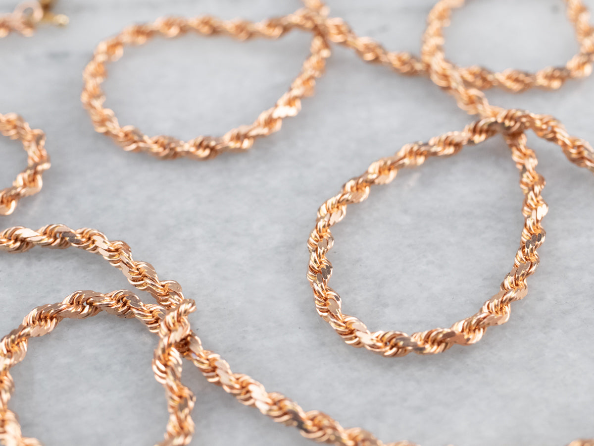 14K Rose Gold Rope Chain