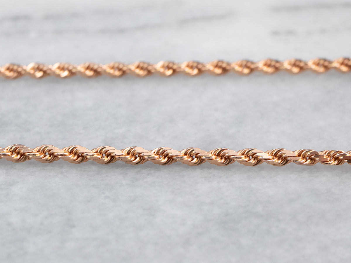 14K Rose Gold Rope Chain