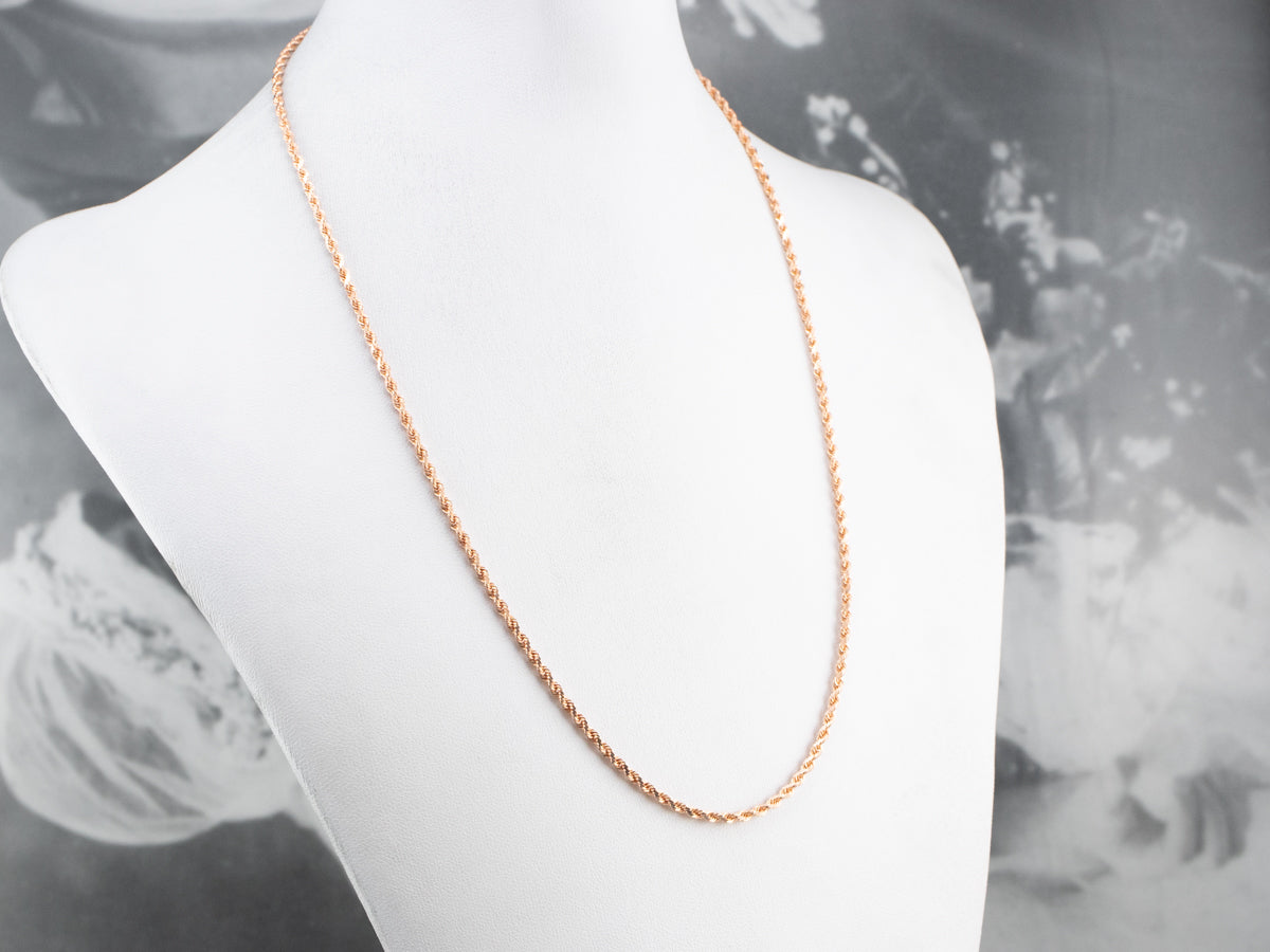 14K Rose Gold Rope Chain