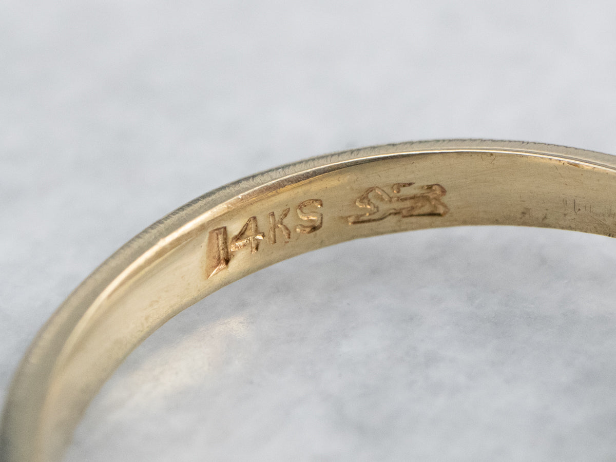 Floral Diamond Gold Solitaire Engagement Ring