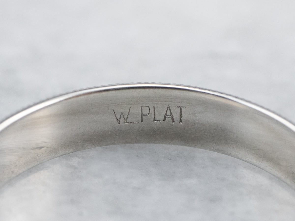 Patterned Platinum Wedding Band