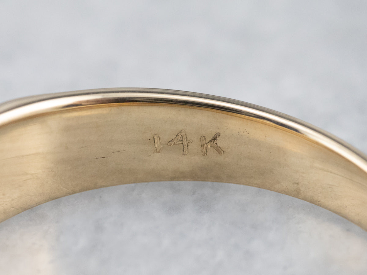 Three Diamond Gold Wedding Band