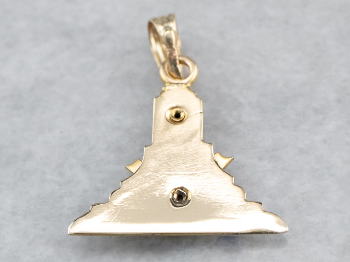 Antique Masonic Enamel and Gold Pendant