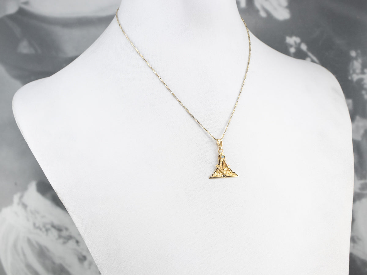 Antique Masonic Enamel and Gold Pendant