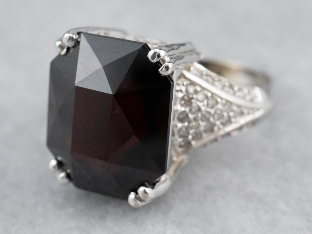 Pyrope Garnet and Diamond Cocktail Ring