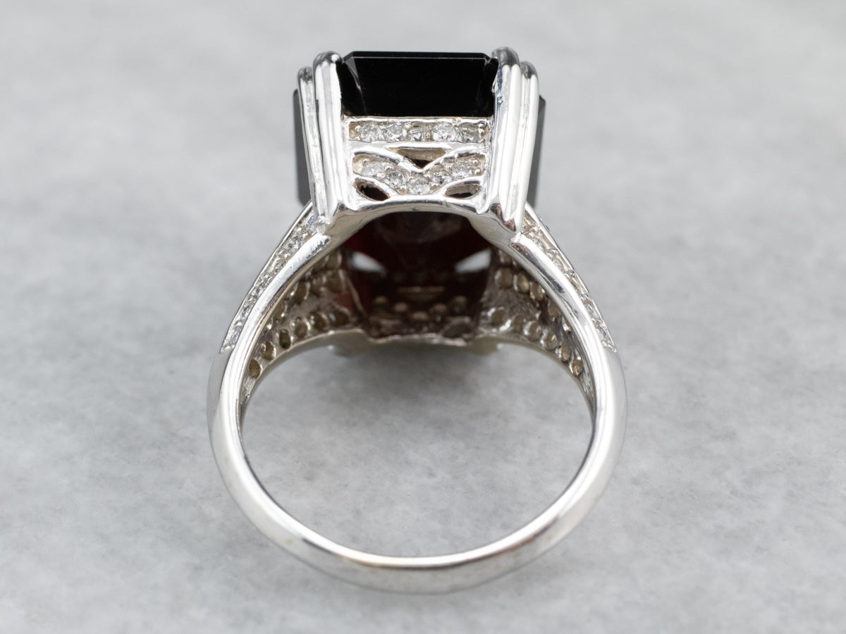 Pyrope Garnet and Diamond Cocktail Ring