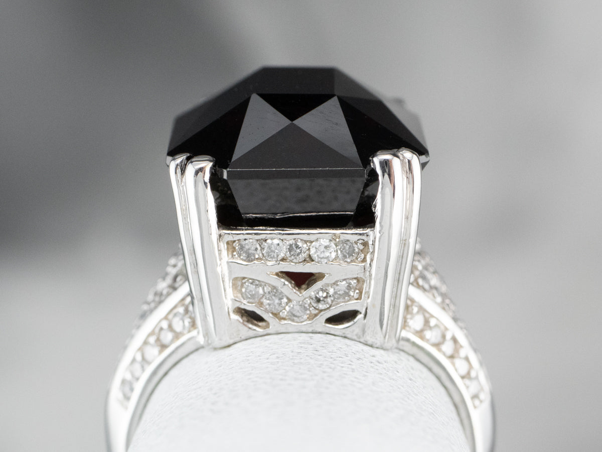 Pyrope Garnet and Diamond Cocktail Ring