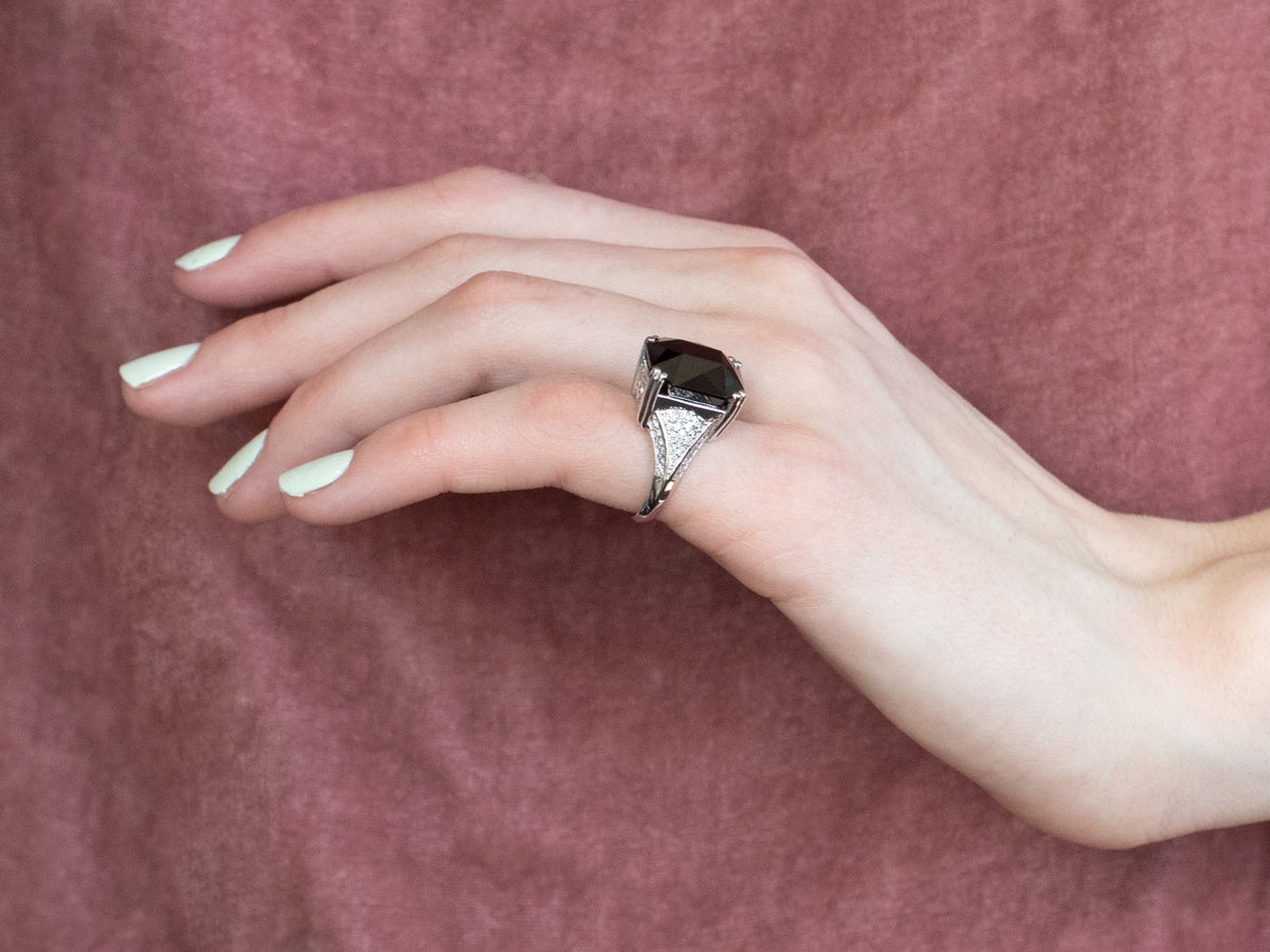 Pyrope Garnet and Diamond Cocktail Ring