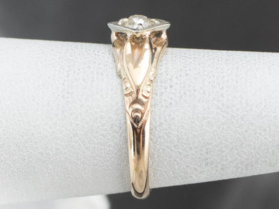 Late Art Deco Old Mine Cut Diamond Ring