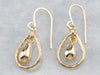 Sparkling Teardrop 18K Gold Drop Earrings