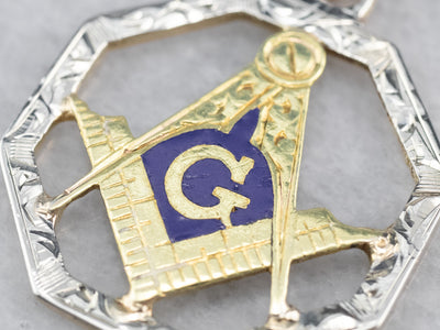Enamel Masonic Tri Color Gold Medal Pendant