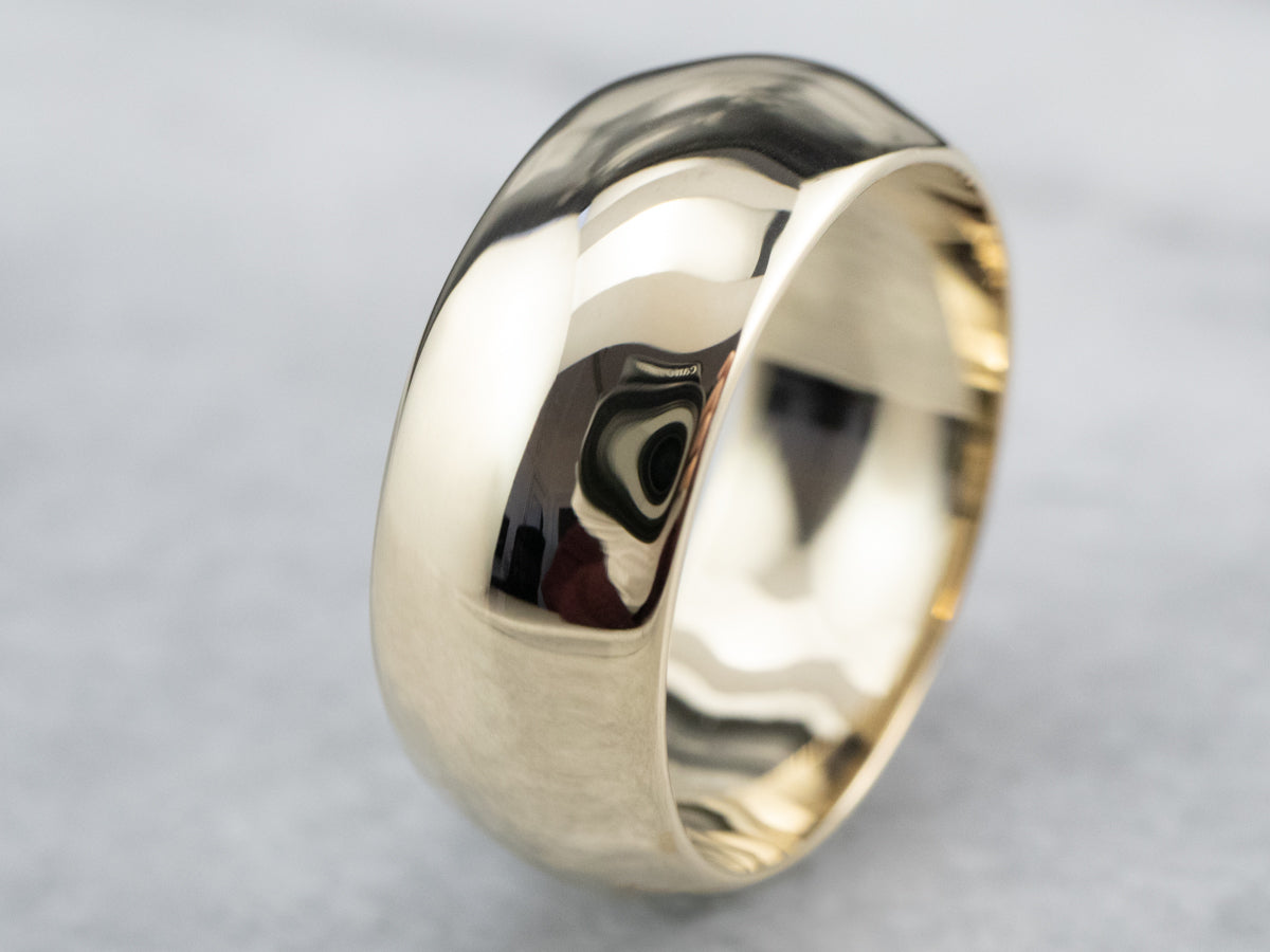 Wide Plain Gold Wedding Band Ring