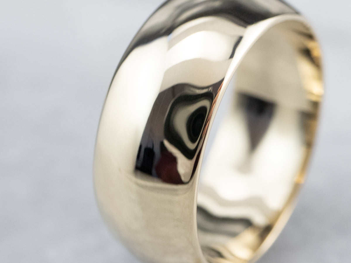 Wide Plain Gold Wedding Band Ring