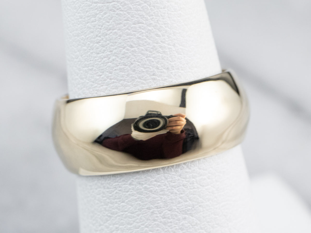 Wide Plain Gold Wedding Band Ring