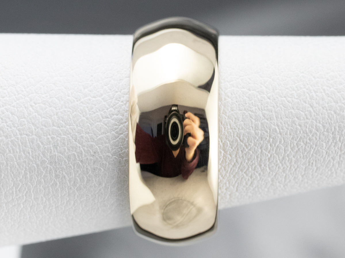 Wide Plain Gold Wedding Band Ring