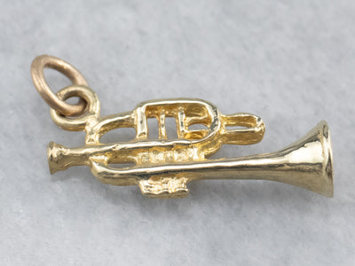 14K Gold Trumpet Charm