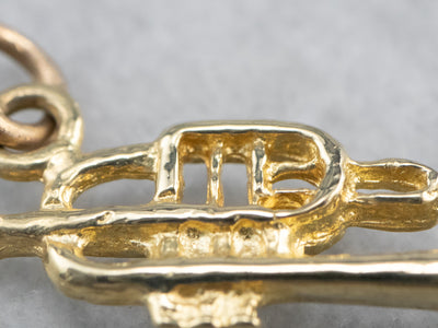 14K Gold Trumpet Charm