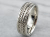 Braid Patterned White Gold Men's Band