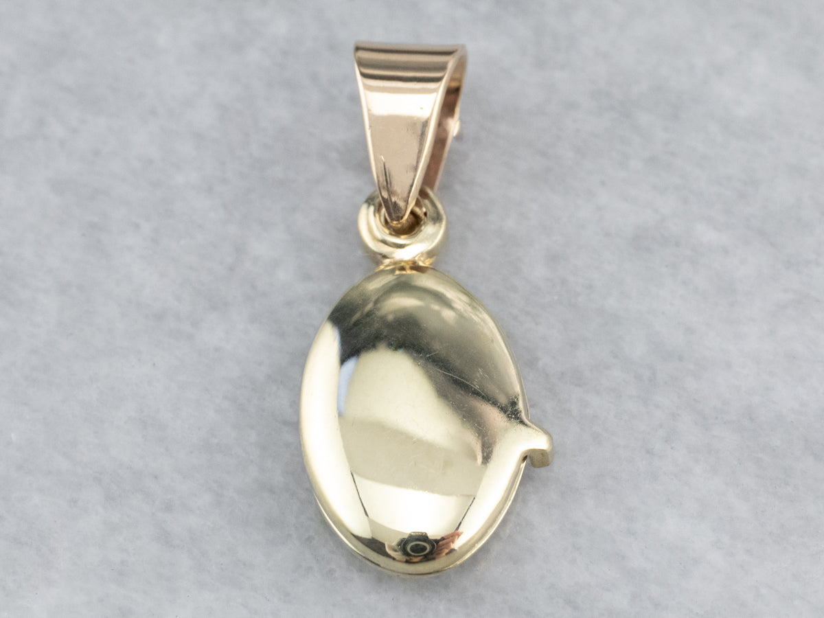 Engraved Gold Botanical Locket