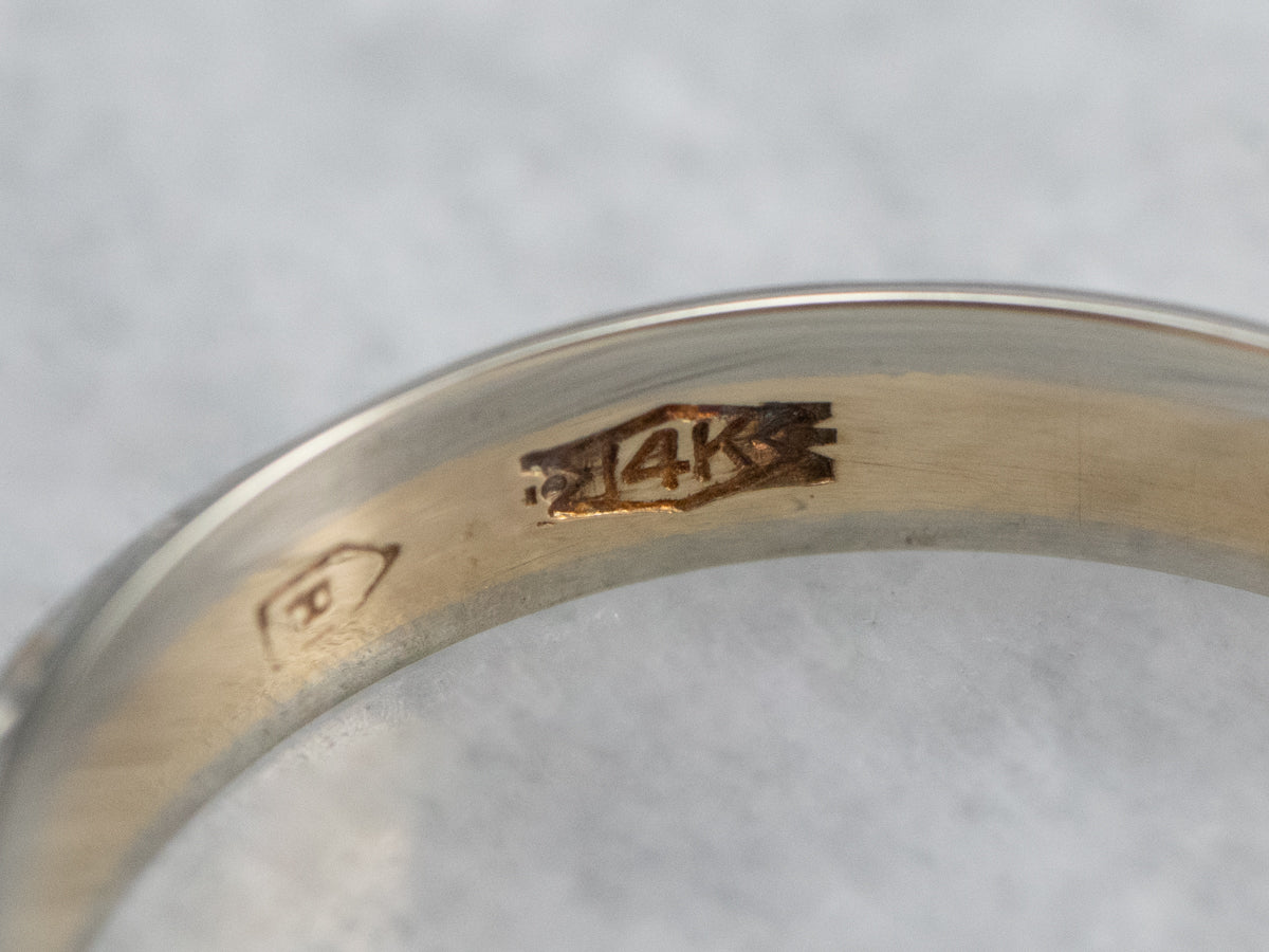 Two Tone Gold Patterned Band