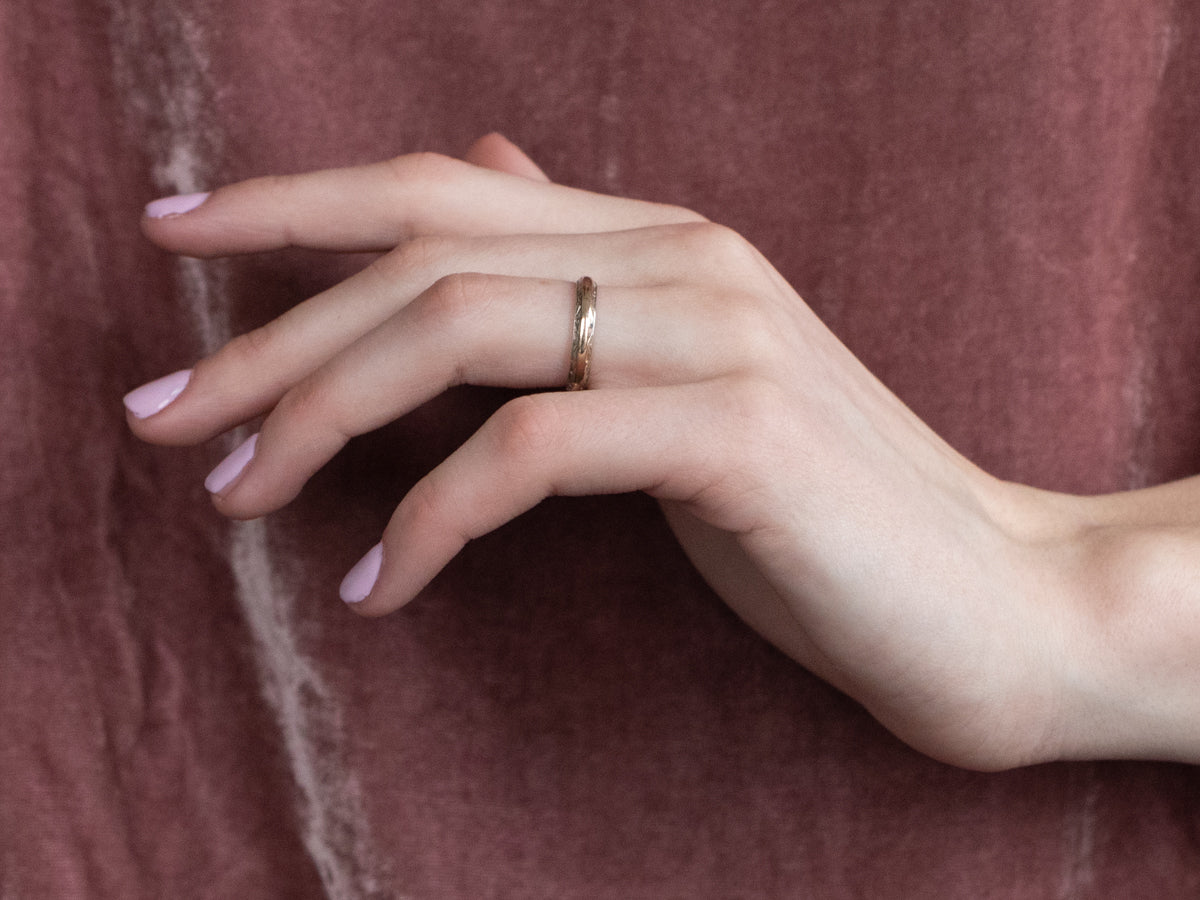 Two Tone Gold Patterned Band