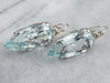Bold Aquamarine and Diamond Drop Earrings
