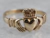Gold Claddagh Pink Ring