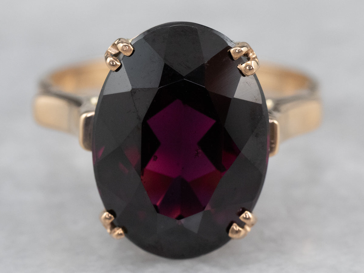 Grape Garnet Gold Statement Ring