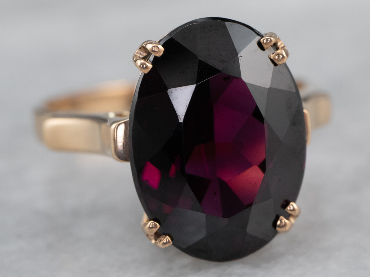 Grape Garnet Gold Statement Ring