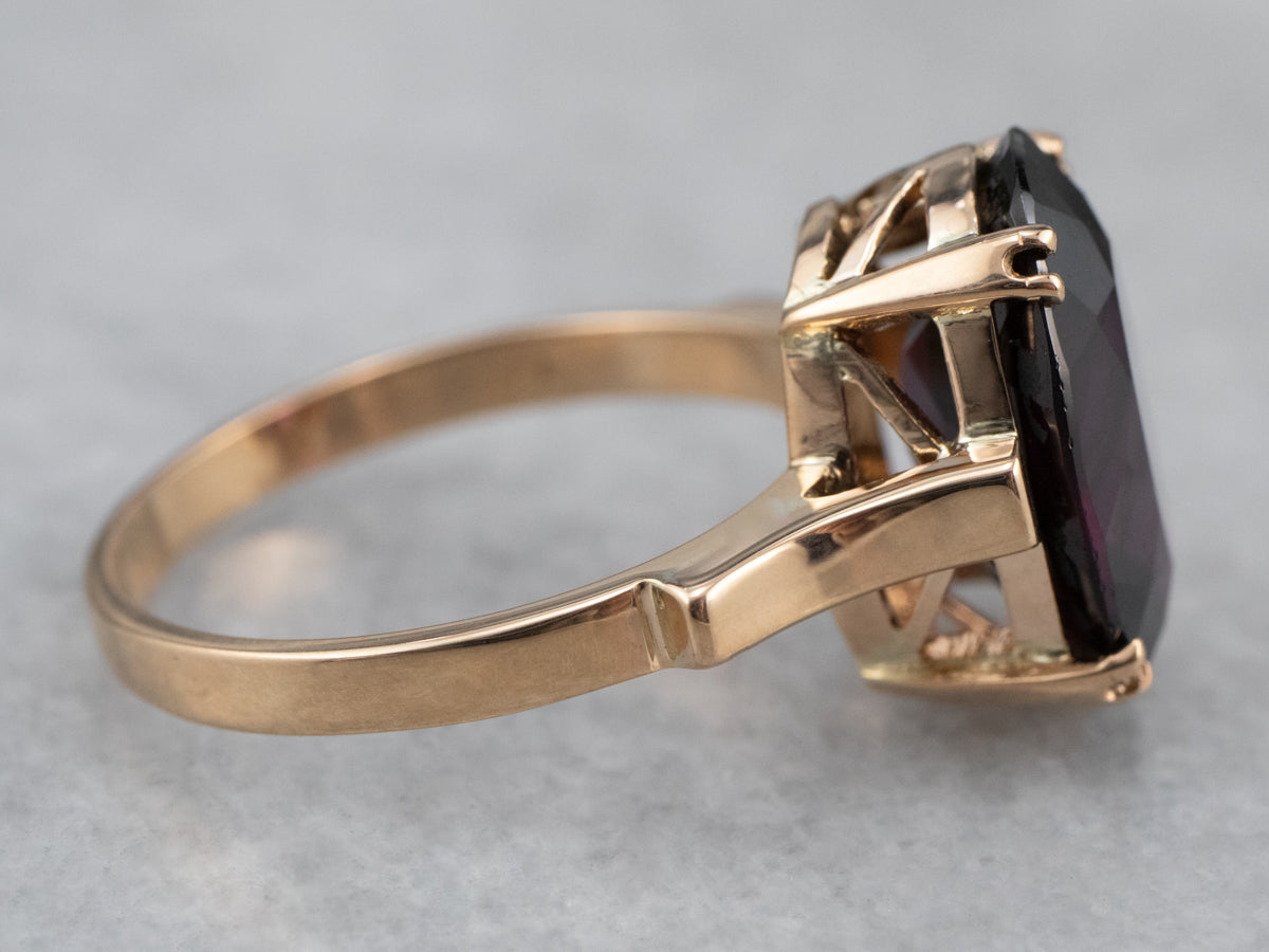 Grape Garnet Gold Statement Ring