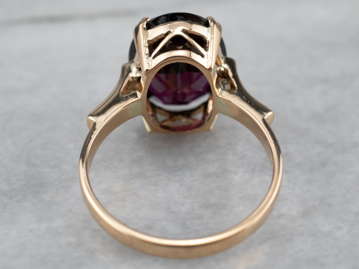 Grape Garnet Gold Statement Ring