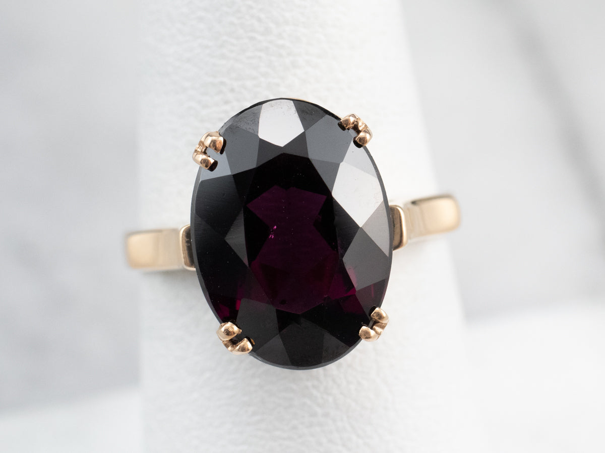 Grape Garnet Gold Statement Ring