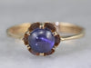 Star Sapphire Gold Buttercup Solitaire Ring