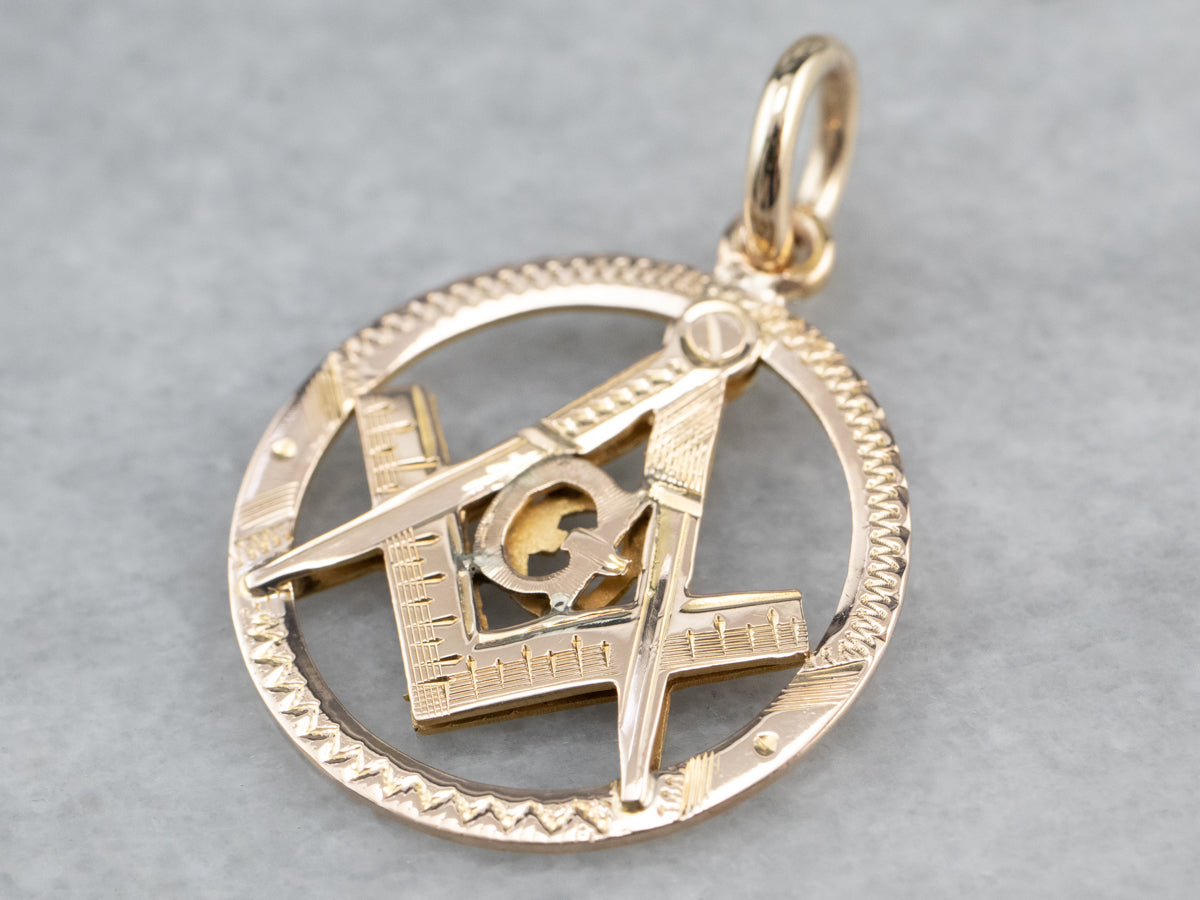 Vintage Gold Masonic Pendant