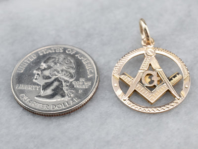 Vintage Gold Masonic Pendant