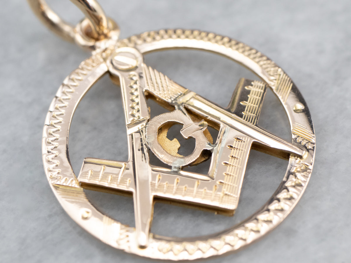 Vintage Gold Masonic Pendant