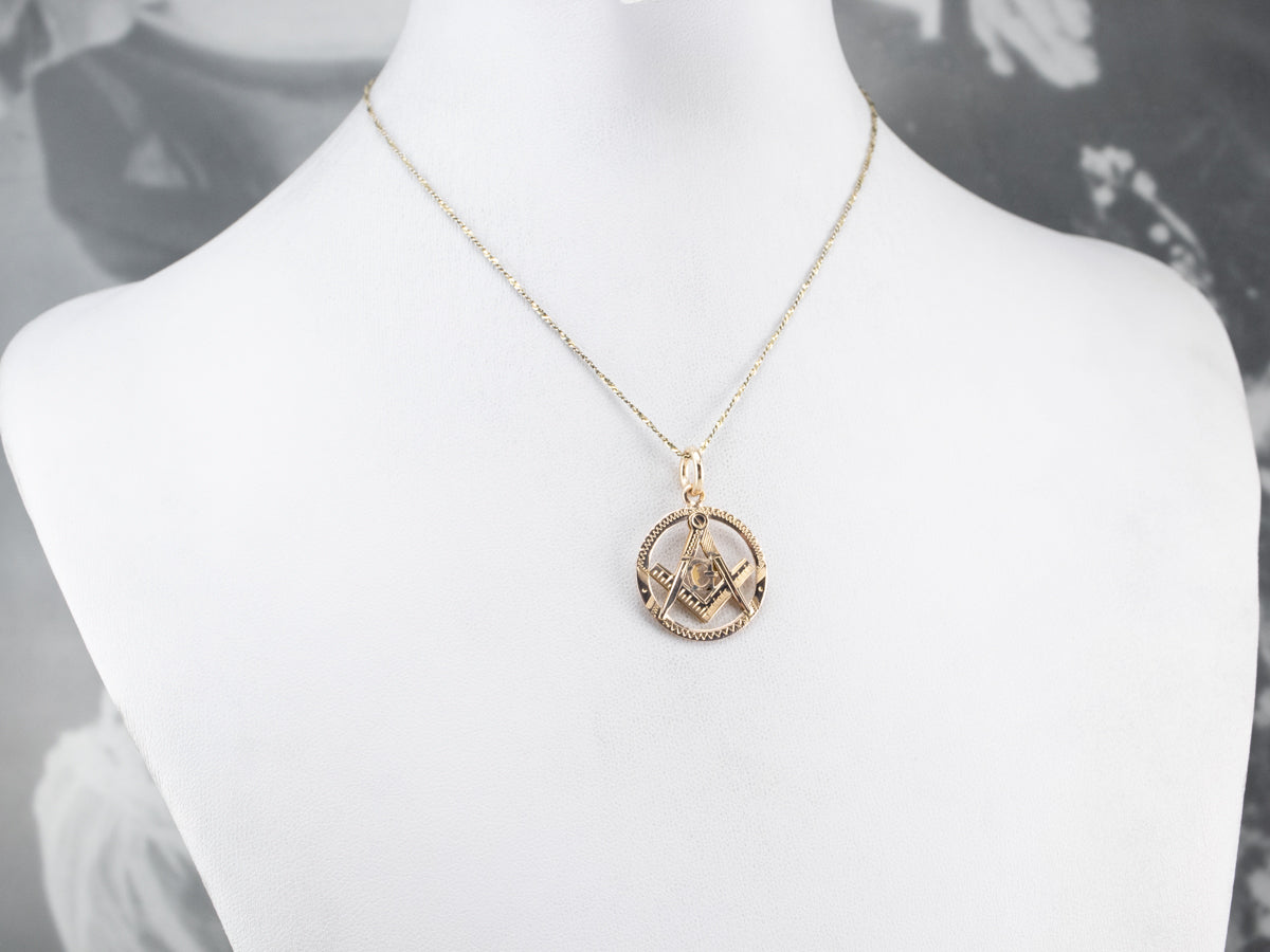 Vintage Gold Masonic Pendant