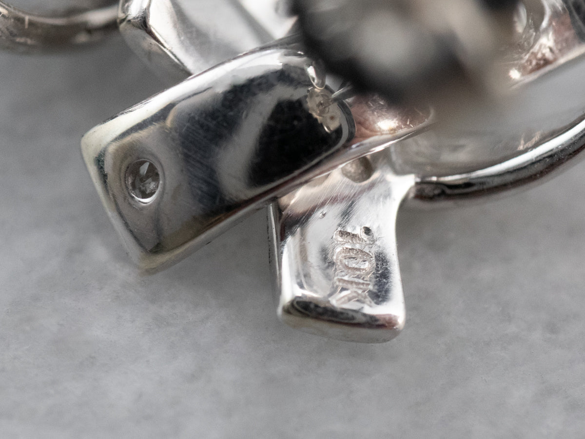 Gold Cancer Ribbon Diamond Stud Earrings