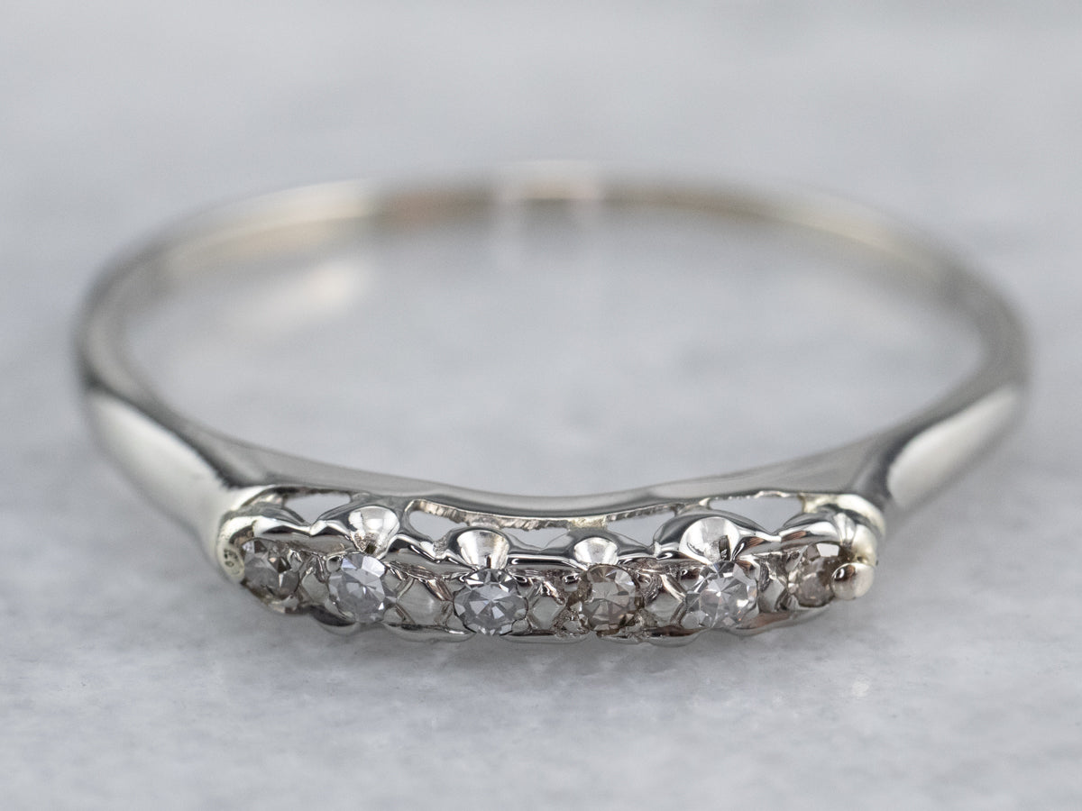 White Gold Vintage Diamond Band
